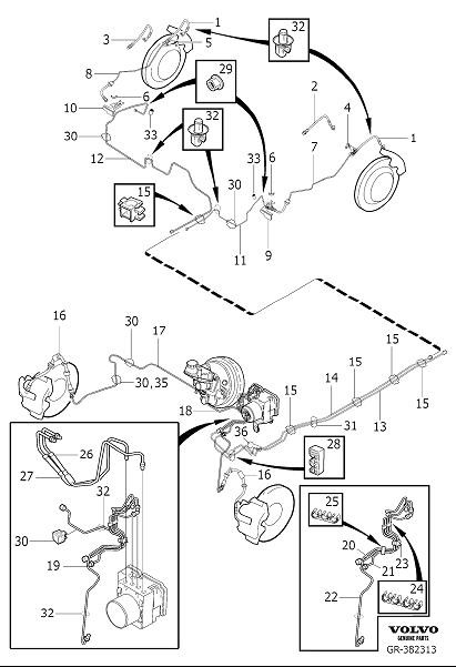 Volvo S80 Brake pipe. Connections, Line, Left - 31341249 | Volvo Cars ...