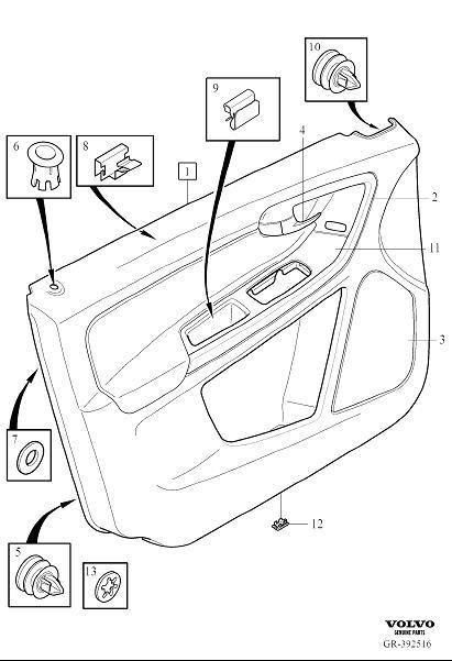 Volvo XC60 Door Lock Knob Bezel. BUSHING - 39824653 | Volvo Cars Mall ...