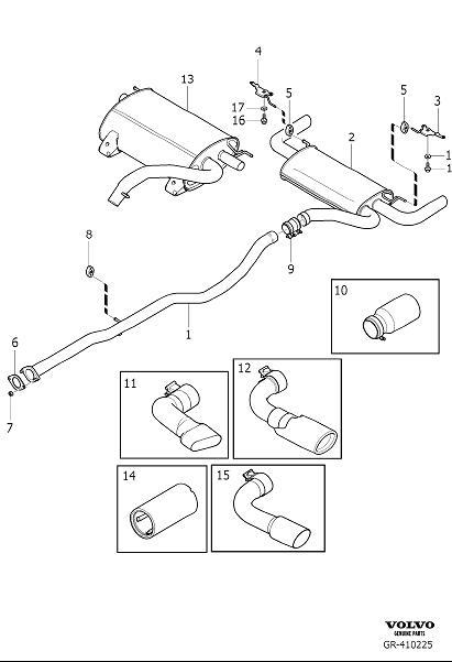 Volvo S60 Exhaust Tail Pipe Tip. EXHAUST PIPE - 31392529 | Volvo Cars ...