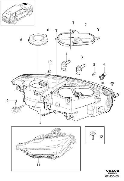 Volvo XC60 Headlight Bracket (Left). Headlamps. Headlights. LED ...