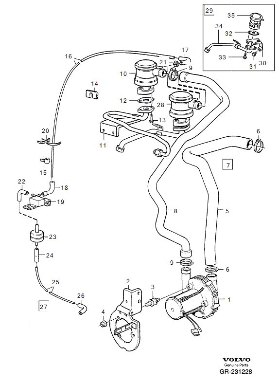 Volvo 850 Bracket. Exhaust Emission Control. With Air Pump. 1996. 1997