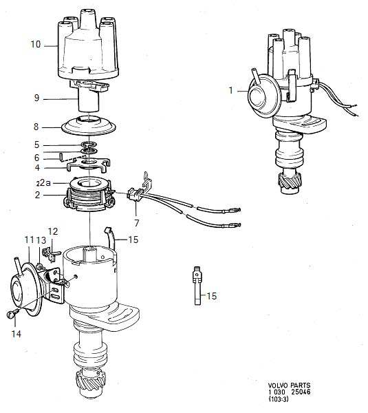 Volvo 240 Screw. Ignition Distributor. 1266904. 1269191. 1269380 ...