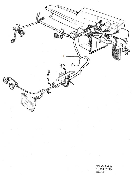 Volvo 240 Wiring Harness. Cable Harness, Engine Compartment Dashboard