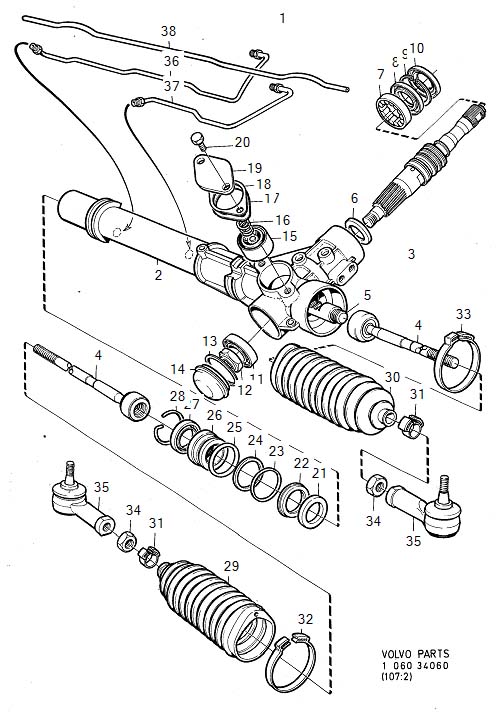 Volvo 240 Clamp. P.S. Steering Gear. 1272461. 1329998. 1329999, 3516942