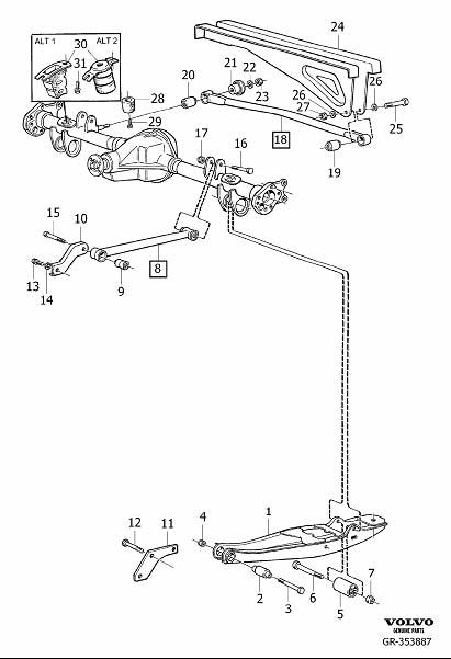 Volvo 240 Suspension Control Arm (Rear). SUPPORT STAY - 1273621 | Volvo ...