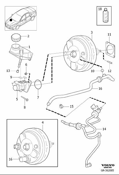 Volvo S60 Cross Country Power Brake Booster. Power Brake Booster ...