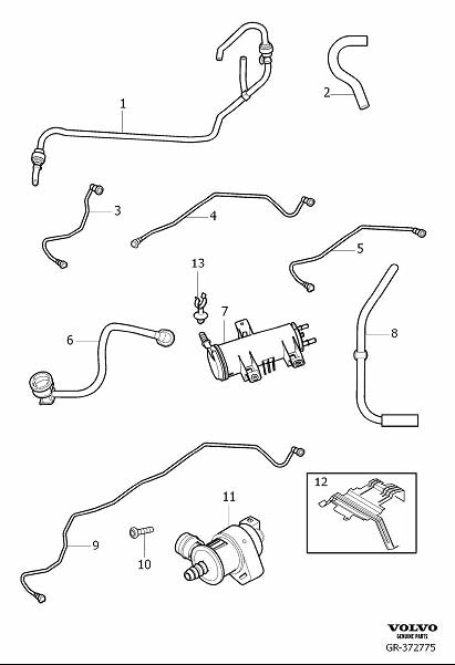 Volvo S40 Fuel Injection Vacuum Line. EVAPORATOR PIPE - 30751987 ...