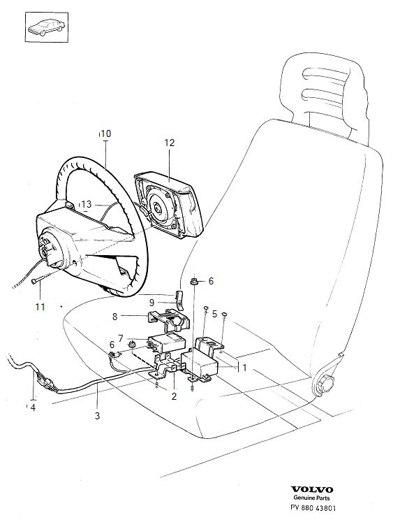 Volvo 760 Clip Airbag Restraint System Srs