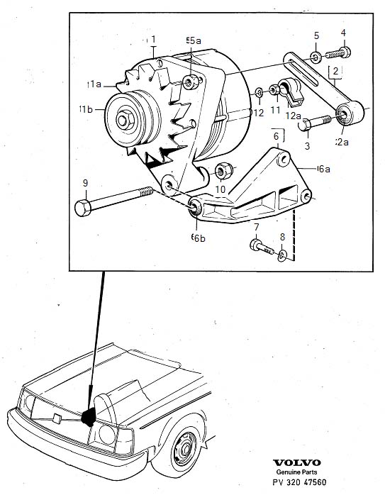 Volvo 240 Bracket. Alternator, Generator, Mounting - 1378604 | Volvo