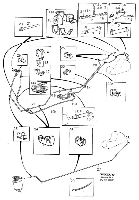 Volvo 940 Pressure Pipe. B200G/F, B230G/F. Fuel Lines from Tank to