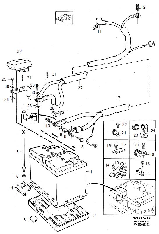 Volvo 960 Clamp. Battery, DIA, Steering - 967531 | Volvo Cars Mall of